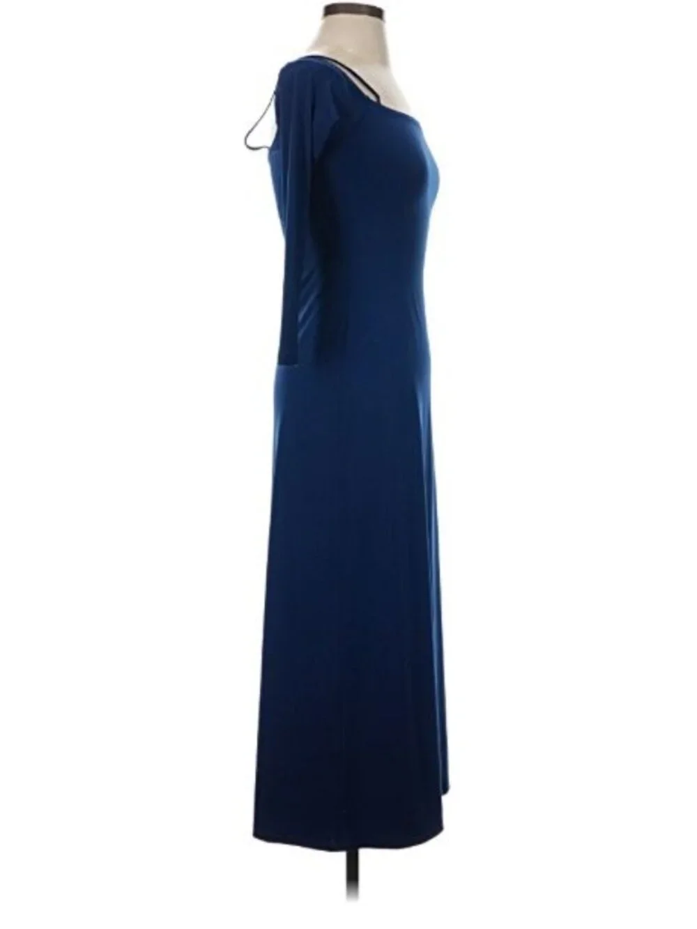 NWT Abercrombie & Fitch Maxi Dress XS Blue Bodycon Off the Shoulder Square Neck